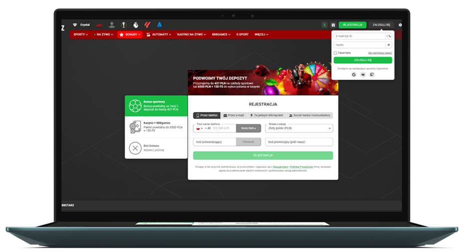 Ekran logowania 888starz