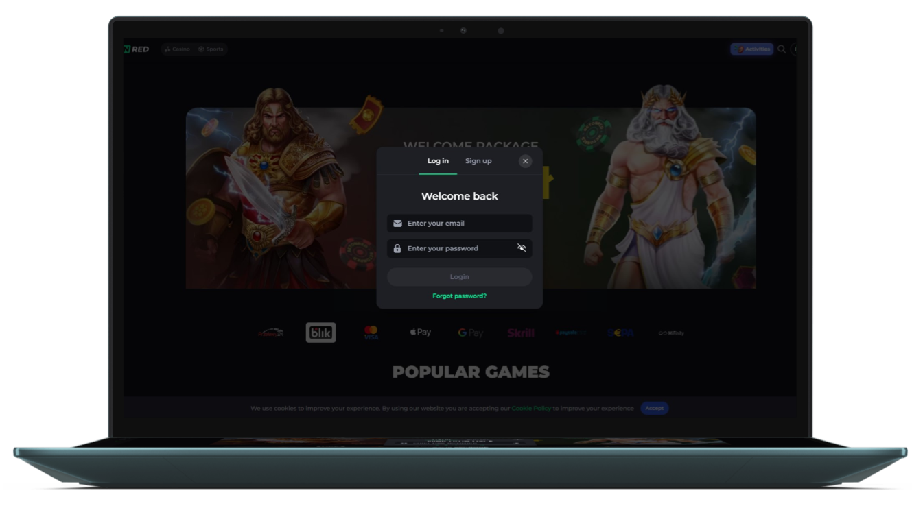 Capture d écran de l interface de connexion Betonred sur mobile et desktop
